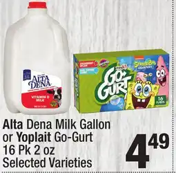 Super King Markets Alta Dena Milk Gallon or Yoplait Go-Gurt 16 Pk 2 oz offer