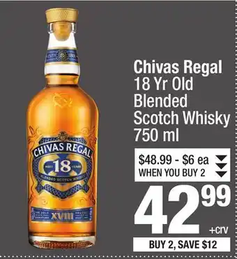 Super King Markets Chivas Regal 18 Yr Old Blended Scotch Whisky offer