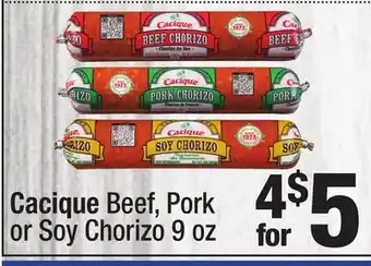 Super King Markets Cacique Beef, Pork or Soy Chorizo offer