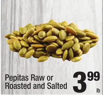 Super King Markets Pepitas Raw or Roasted and Salted Golden Jumbo Raisins offer