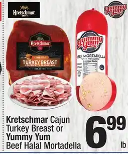 Super King Markets Kretschmar Cajun Turkey Breast or Yummy Yum Beef Halal Mortadella offer