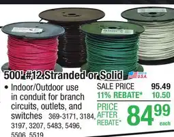 Menards 500' #12 Stranded or Solid offer