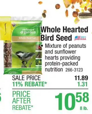 Menards Whole Hearted Bird Seed offer
