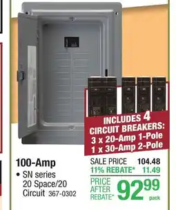 Menards 100-Amp offer