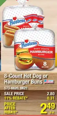 Menards 8-Count Hot Dog or Hamburger Buns offer
