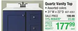 Menards Quartz Vanity Top offer