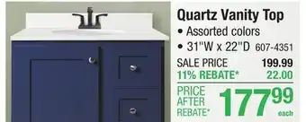 Menards Quartz Vanity Top offer