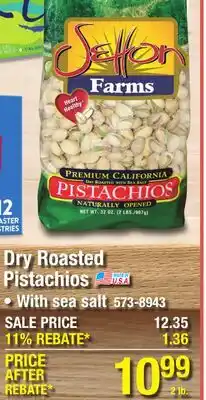 Menards Dry Roasted Pistachios offer