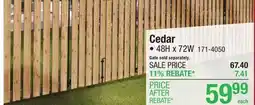 Menards Cedar offer