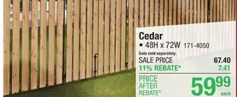Menards Cedar offer