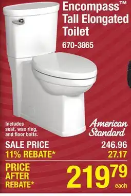 Menards Encompass Tall Elongated Toilet offer