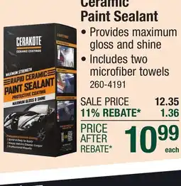 Menards Ceramic Paint Sealant offer