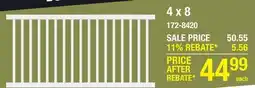 Menards Yardworks 4x8 White Closed Picket Vinyl Panel offer