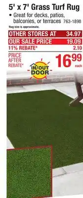 Menards 5' x 7' Grass Turf Rug offer