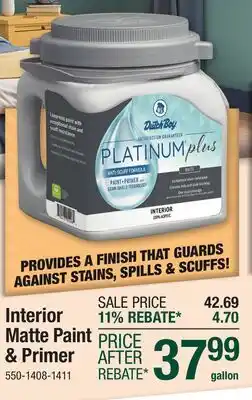 Menards Interior Matte Paint & Primer offer