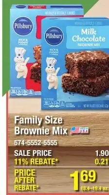 Menards Family Size Brownie Mix offer