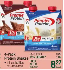 Menards 4-Pack Protein Shakes offer