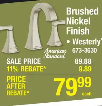 Menards Brushed Nickel Finish offer