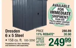 Menards Dresden 6 x 5 Steel offer