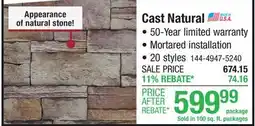 Menards Cast Natural offer