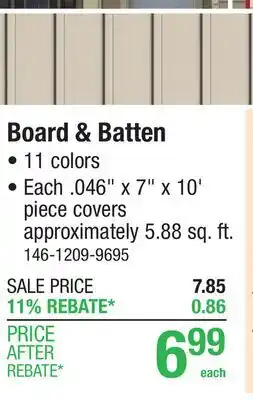 Menards Board & Batten offer