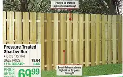 Menards Pressure Treated Shadow Box offer