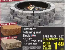 Menards Crestone Retaining Wall Block offer