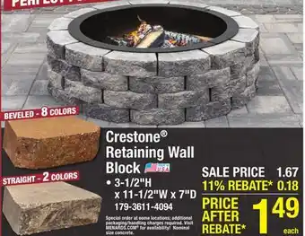 Menards Crestone Retaining Wall Block offer