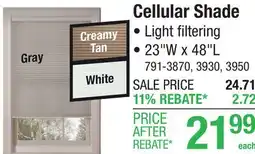 Menards Cellular Shade offer
