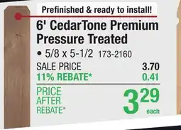 Menards 6' CedarTone Premium Pressure Treated offer
