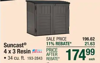 Menards Suncast 4 x 3 Resin offer