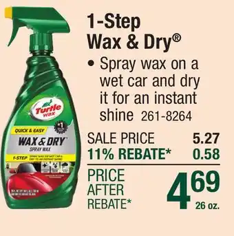 Menards 1-Step Wax & Dry offer