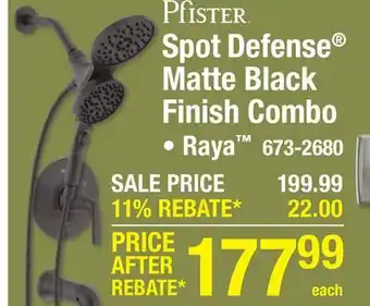 Menards Spot Defense Matte Black Finish Combo offer
