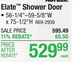 Menards Elate Shower Door offer