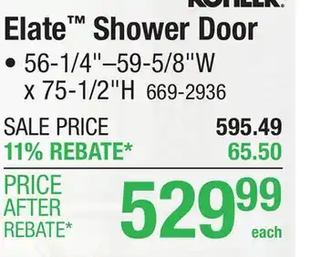 Menards Elate Shower Door offer