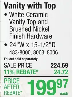 Menards Vanity with Top offer
