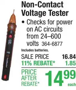 Menards Non-Contact Voltage Tester offer