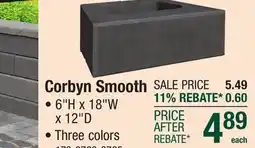 Menards Corbyn Smooth offer