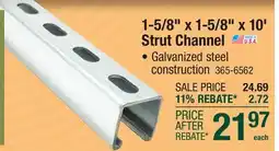 Menards 1-5/8 x 1-5/8 x 10' Strut Channel offer