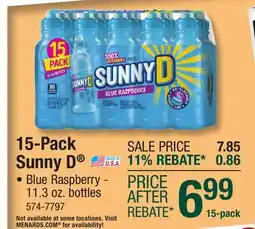 Menards 15-Pack Sunny D offer