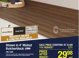 Menards Shawn in 4' Walnut Butcherblock offer