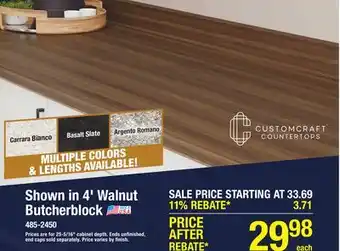 Menards Shawn in 4' Walnut Butcherblock offer