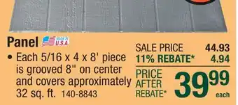 Menards Panel offer