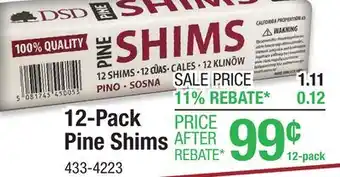 Menards 12-Pack Pine Shims offer