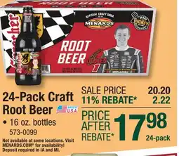 Menards 24-Pack Craft Root Beer offer