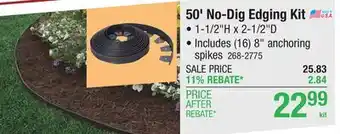 Menards 50' No-Dig Edging Kit offer