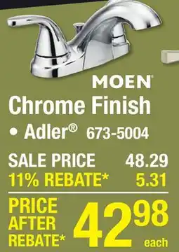 Menards MOEN Chrome Finish offer