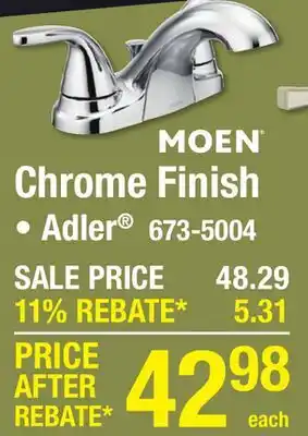 Menards MOEN Chrome Finish offer