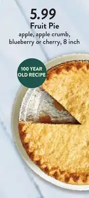Fresh Thyme Fruit Pie offer
