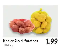 Fresh Thyme Red or Gold Potatoes offer